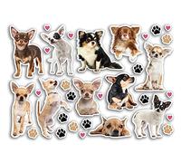 Hoja de pegatinas A5 Chihuahua Pegatinas de vinilo - Perros Cachorros Animales Mascotas Scrapbooking Decoración de Viaje Etiqueta Amigo Niñas Niños Estética #80806