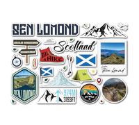 Hoja de pegatinas A5 de vinilo de Ben Lomond - Escocia Montañas escocesas, senderismo, senderismo, aventura, caminatas, senderos, viajes, campo, álbum de recortes #83384