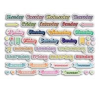 Hoja de pegatinas A5 de vinilo para días - Semana Mensual Día Pastel Scrapbook Diario Iconos Etiquetas Diario Cuaderno Aventura Viajes #80628