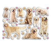 Hoja de pegatinas A5 Golden Retriever Pegatinas de vinilo - Perros Cachorro Animal Scrapbooking Decoración de Viaje Etiqueta Amigo Niñas Niños Estética #80809