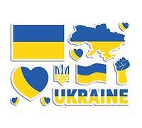 Hoja de pegatinas A5 Ucrania Vinilo Pegatinas - Bandera de mapa de Ucrania Paz Corazón Amor Europa Viajes #77713