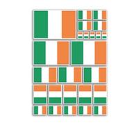 Hoja de pegatinas tamaño A4 con banderas de Irlanda - Bandera nacional del mundo irlandés Europa bandera real vacaciones viajes vacaciones coche estética #80006