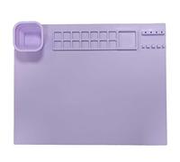 Hoja de pintura de silicona, alfombra de plastilina sin decoloración para, 14 rejillas plegables resistentes al calor con paleta de fundición | alfombra de arte antiadherente para principiantes,