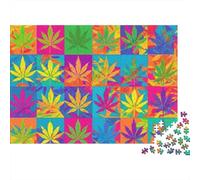 Hoja de Planta Colorida Puzzle de 1000 Piezas Papel para Adultos Diseño Pop Art Juego de Puzzle 1000 Piezas Relajación Decoración Hogar 52x38cm/1000pcs