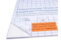 Hoja de plástico de policarbonato de 24 x 24 x 0.35 pulgadas exacta con película EasyRuler, resistente a roturas, más fácil de cortar, doblar, moldear que el plexiglás. Para equipos de robótica
