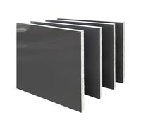 Hoja de plástico rígido de PVC, paquete de 3 Hojas de plástico rígido de PVC Gris Tamaños múltiples Grosor de 4 mm(100mm x 100mm)