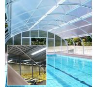Hoja de policarbonato transparente de 2,3 mm de grosor, paneles resistentes a los rayos UV para pérgolas al aire libre, jardinería, agricultura y terrazas (blanco, 1,22 m x 6 m)