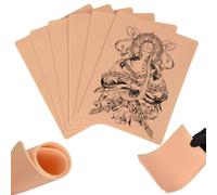 Hoja de práctica de tatuaje en blanco de 2 mm, 10 piezas de 7 x 5.5 pulgadas, hoja de práctica de tatuajes para principiantes y artistas experimentados, suministros de tatuaje (tipo silicona)