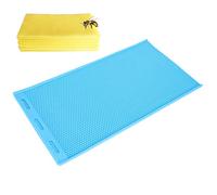 Hoja de prensa de cera abejas goma 2 piezas, velas base colmena bricolaje Suministros apicultura reutilizables Máquina estampado cera abejas azul para base fabricación apicultura