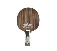 Hoja de raqueta de tenis de mesa de 5 capas de madera con mango largo, para pala de ping pong, material ébano y dalbergia, negro + amarillo, 70 g, 6,2 mm de grosor (ébano)