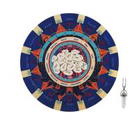 Hoja de reacción espiritual - Lecturas de péndulo, pintura promedio de Dios | Construcción ligera y plegable, estilo estilo de mantel, círculo con patrones simbólicos con marcas para divinat