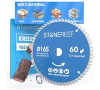 Hoja de sierra circular de 165 x 20 mm, incluye adaptador a orificio de 20 y 16 mm, compatible con amoladora angular de Bosch, Makita, etc. - Hoja de sierra circular resistente a clavos - para madera