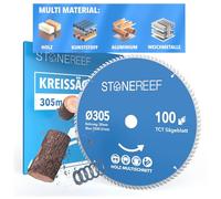 Hoja de sierra circular de 305 x 30 mm, incluye adaptador a orificio de 20 y 16 mm, compatible con amoladora angular de Bosch, Makita, etc. Hoja de sierra circular resistente a clavos, para madera y