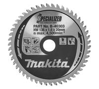 Hoja de sierra circular especializada Makita B-40303 TCT 136x20 mm 50T Aluminio