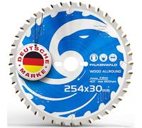 Hoja de sierra circular FALKENWALD® 254 x 30 mm, ideal para madera gruesa y fina - Hoja de sierra para cortes rápidos y precisos - Compatible con Makita, Metabo y Bosch - Hoja de sierra circular