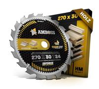 Hoja de sierra circular HM 270 x 30 Z24 para madera - corte. Hoja de sierra AMBOSS WERKZEUGE 270 mm comp. para Scheppach Forsa 3.0. Precisa 4.0 Makita HS0600. 5103R DeWalt DWS777 y más.