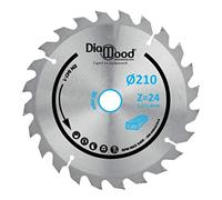 Hoja de sierra circular HM flujo D. 210 x Al. 30 x EP 2,2/1,4 mm x Z24 Alt Neg para madera - Diamwood