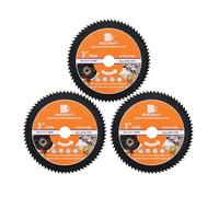 Hoja de sierra circular HSS de 3 pulgadas - BRSCHNITT 3 unidades 72T 10 mm discos de corte para madera, cobre, aluminio, plástico y metal suave