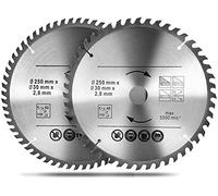 Hoja de Sierra Circular Optiline Wood, 250x30mm, 48T y 60T, Profesional para Corte de Metal y Madera, Compatible con Sierras Circulares de Mesa