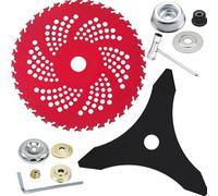 Hoja De Sierra Circular Para Desbrozadoras, Cabezal De Corte De Alambre De Acero, Cuchillas De Cepillo De Dientes Redondas De Acero Al Carbono Para Motosierra, Compatible Con Kit Adaptador(Set B)