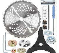 Hoja De Sierra Circular Para Desbrozadoras, Cabezal De Corte De Alambre De Acero, Cuchillas De Cepillo De Dientes Redondas De Acero Al Carbono Para Motosierra, Compatible Con Kit Adaptador(Set D)