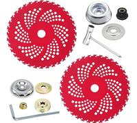 Hoja De Sierra Circular Para Desbrozadoras, Cabezal De Corte De Alambre De Acero, Cuchillas De Cepillo De Dientes Redondas De Acero Al Carbono Para Motosierra, Compatible Con Kit Adaptador(Set C)