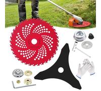 Hoja de sierra circular para desbrozadoras, hoja de sierra para desbrozadora con kit adaptador universal - Durabilidad profesional, hojas con puntas de carburo de 9" x 36 dientes (01#)