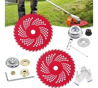 Hoja de sierra circular para desbrozadoras, hoja de sierra para desbrozadora con kit adaptador universal - Durabilidad profesional, hojas con puntas de carburo de 9" x 36 dientes (02#)