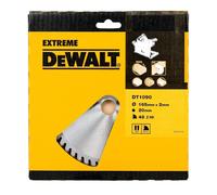 DeWALT Hoja de sierra MADERA, ATB 0°, 165 x 20 mm, 48 dientes DT1090