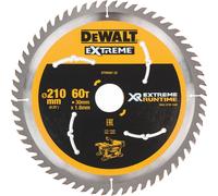 Hoja de sierra DeWALT (ideal para sierras FLEXVOLT), 210 x 30 mm, 60 dientes DT99567