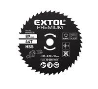 EXTOL PREMIUM Hoja de sierra circular HSS, diámetro 89 x 10 mm, 44T