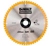 Hoja de sierra ingletadora DeWALT CONSTRUCTION con clavos, 254 x 30 mm, 60 dientes DT1182