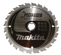 Hoja de sierra MAKITA madera SPECIALIZED con dientes avellanados 165x2x20mm 24 dientes B-33093