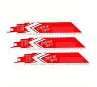 Hoja de sierra recíproca de carburo, resistencia R678HM/ R978HM for Metal grueso, acero de aleación de hierro fundido, 6 pulgadas, 9 pulgadas, 8TPI, 1/3 Uds.(150mm 3Pcs)