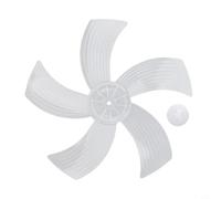 Hoja de ventilador de 14 pulgadas con cubierta de tuerca para ventiladores de pedestal/Dek, cinco hojas para un mejor flujo de aire y silencio (blanco transparente)
