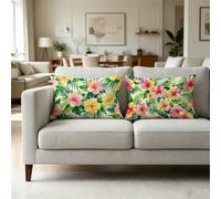 Hoja Funda Cojin 80x60 cm, Fundas Cojines 60 x 80 Decoration Sofa Cama, Funda Almohada Flor Tema 4 Pack con Cremallera Invisible para Exterior Oficina Sofá Home Decoration YCBZ-1627