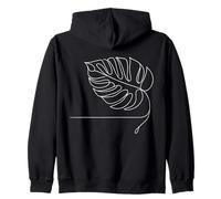 Hoja Monstera Arte Lineal Amante Plantas Sudadera con Capucha