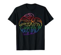 Hoja Monstera Deliciosa Planta Arco Iris Monstera Orgullo LGBTQ Camiseta