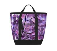 Hoja morada,Bolsas de almuerzo de gran capacidad, bolsa de mano térmica para mujeres, hombres, trabajo, picnic, viajes.