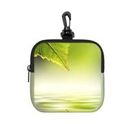 Hoja Verde reflejada en el Agua del río,Bolsa de Almacenamiento Cuadrada con Cremallera, Monedero de Neopreno, Carteras pequeñas, Monedero pequeño, Monedero