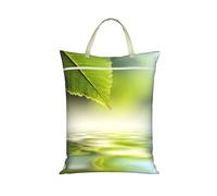 Hoja verde reflejada en el agua del río,Bolsa de viaje para ropa sucia, bolsa plegable para ropa sucia