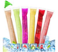 Hojalis 200 PCS Bolsas Para Helados, Bolsas para Paletas de Popsicle, Moldes Helados con 1 Embudo, Bolsas Para Helados Flash, Bolsas Desechables para Paletas de Hielo, para Yogur, Helados, Jugo