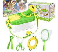 Hojalis Kit Explorador Niños, Caja De Observación De Insectos, Kit De Exploración para Niños con Atrapa Insectos, Red De Mariposas, Lupa Y Pinzas, Aire Libre para 3 4 5 6 7 Años De Edad