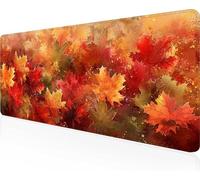 Hojas Alfombrilla Ratón XXL 1000x500x3mm, Mouse Pad Amarillo Alfombrilla Ratón Gaming con Superficie Suave y Base de Goma Antideslizante, Gaming Mousepad Mejora La Precisión y La Velocidad PjY9547 0-2