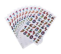 Hojas Brillantes Pegatinas 60 Números de Colores