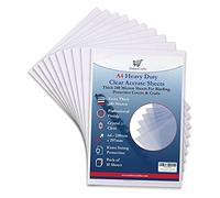 Hojas de acetato transparentes resistentes de 240 micras, hojas de plástico PVC extra gruesas, cubierta transparente para cubiertas protectoras, plantillas de grabado, manualidades (A4-100 hojas)