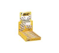 Hojas de afeitado desechables BIC Chrome Platinum, una sola hoja con doble filo, 100 unidades (cinco packs de 20)