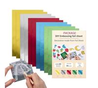 Hojas De Arte En Relieve En Papel De Aluminio - Material De Artesanía De Aluminio Metálico De Doble Cara D Multicolor | Pintura Tallada Suministros De Álbumes De Recortes Para El Hogar, Escuela, Aula,