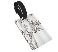 Hojas de bambú que significan la renovación del crecimiento de la sabiduría, 2 uds. Etiquetas de equipaje, cubierta de privacidad, lazo de etiqueta de identificación y tarjeta de dirección para bols