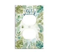 Hojas de baño dúplex para toma de corriente, placas de pared tropicales de flores de naturaleza tropical, burbujas de plástico verde de verano, placas de pared de tamaño estándar para enchufes